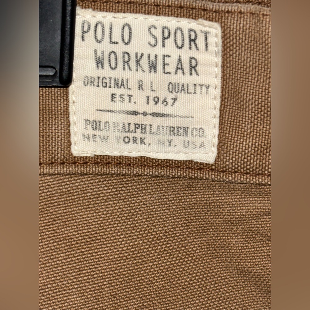 Vintage Polo Sport Pants Men's 34X26 Tan Carpenter Genuine Workwear Pockets​​ - Picture 4 of 13